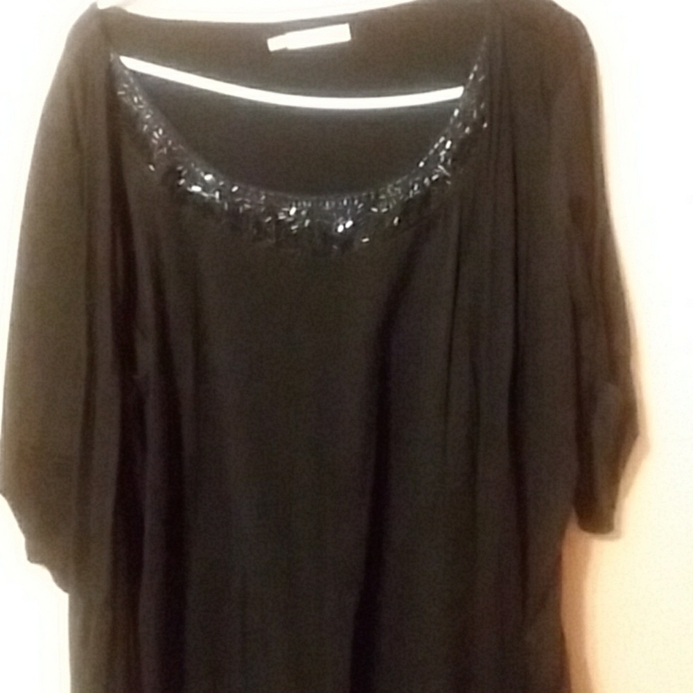 Black top with built in blouse